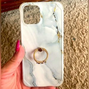 Blue Marble Apple Iphone 12 Pro Max Phone Case with Ring holder